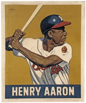"A Baseball Card That Never Was: Henry Aaron (1948 Leaf)" Canvas Artwork 25x30 by Arthur Miller